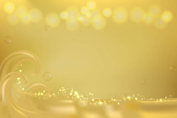 istock golden wave with space for text, gold background for cosmetic or skin care ad, illustration vector. 923809668