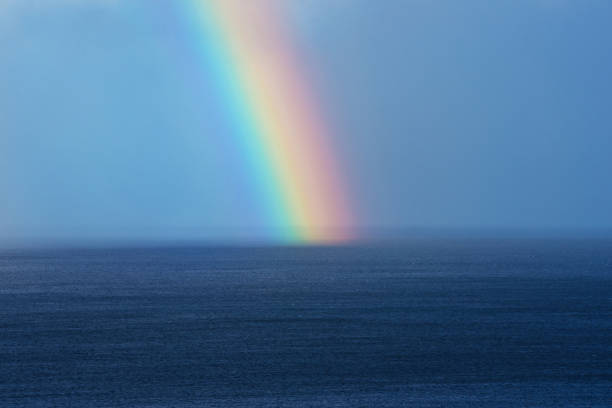 istock Beautiful rainbow on the ocean horizon 923812910