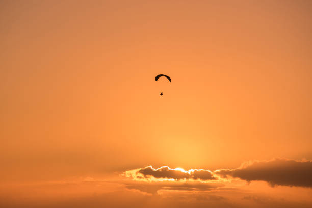 istock Paraglide shilouette at sunset 923818856
