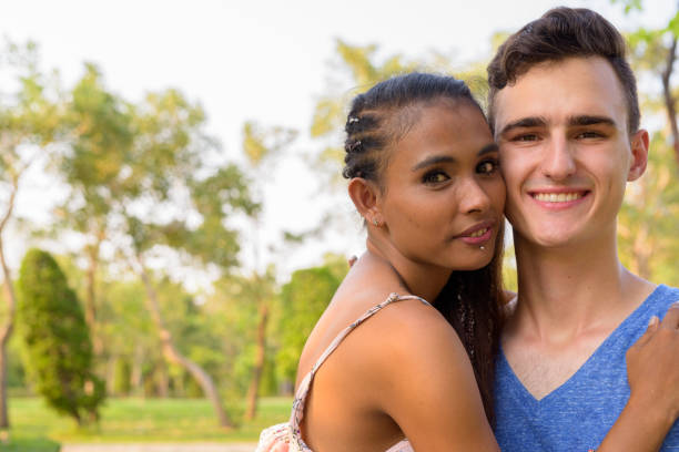 istock Mixed Race Couple In Park 923828164
