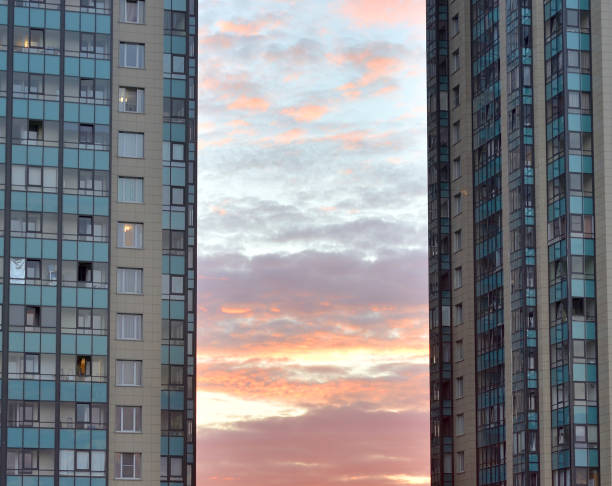 istock Modern residential buildings at sunset.. 923828884