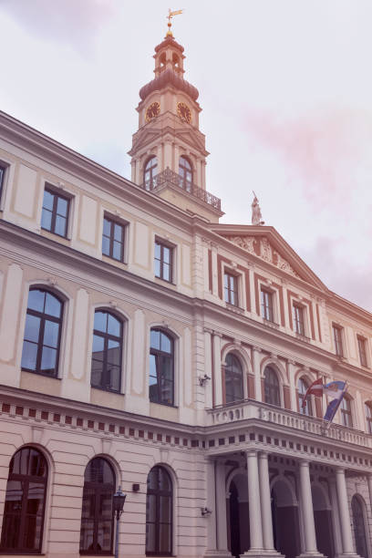 istock Riga City Hall at sunset 923831246