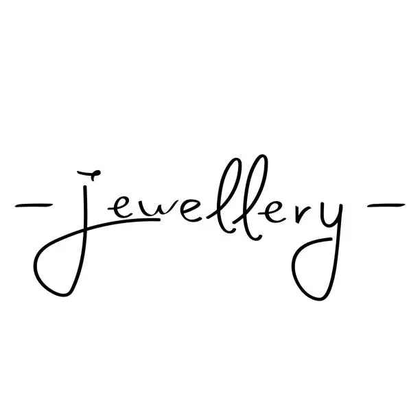 Vector illustration of Handwritten Jewellery poster. Simple template for store decoration.
