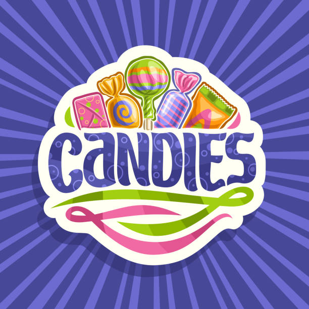 ilustrações de stock, clip art, desenhos animados e ícones de vector sign for candies - candy hard candy wrapped variation