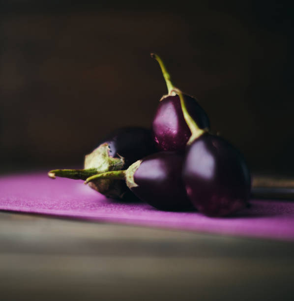 Baby eggplant in soft moody light