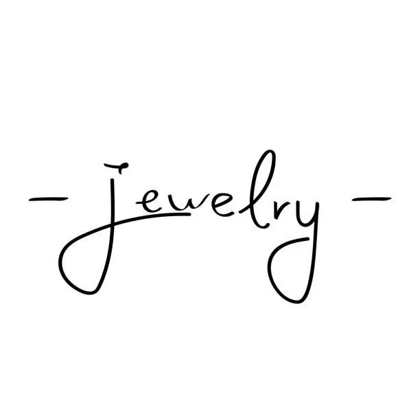 Vector illustration of Handwritten Jewelry poster. Simple template for store decoration.