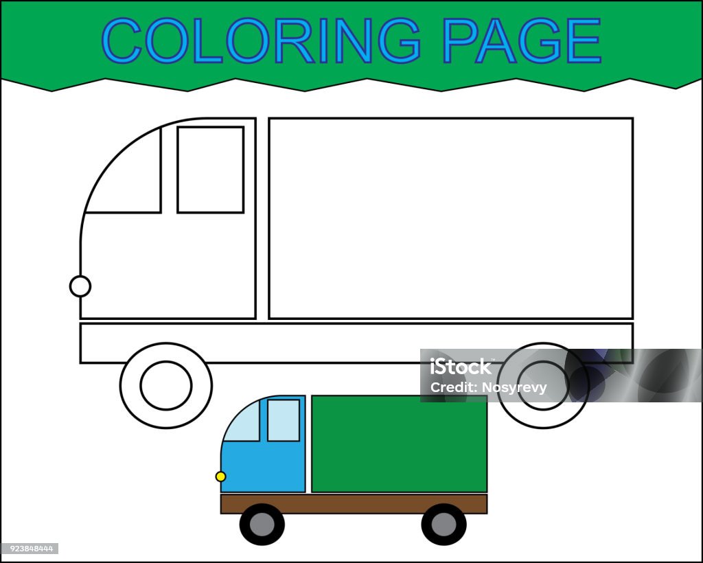 Coloring page. Estate car, transport. Activity for children. Activity stock vector