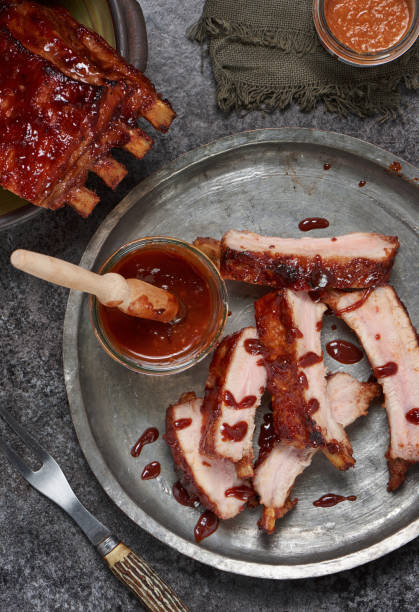 istock Marinated grilled chilli ribs. Hot and tasty meat. 923863266
