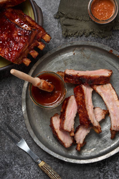 istock Marinated grilled chilli ribs. Hot and tasty meat. 923863274