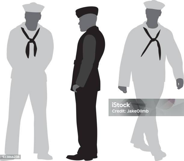 Sailor Silhouettes Stock Illustration - Download Image Now - Navy, Sailor, In Silhouette