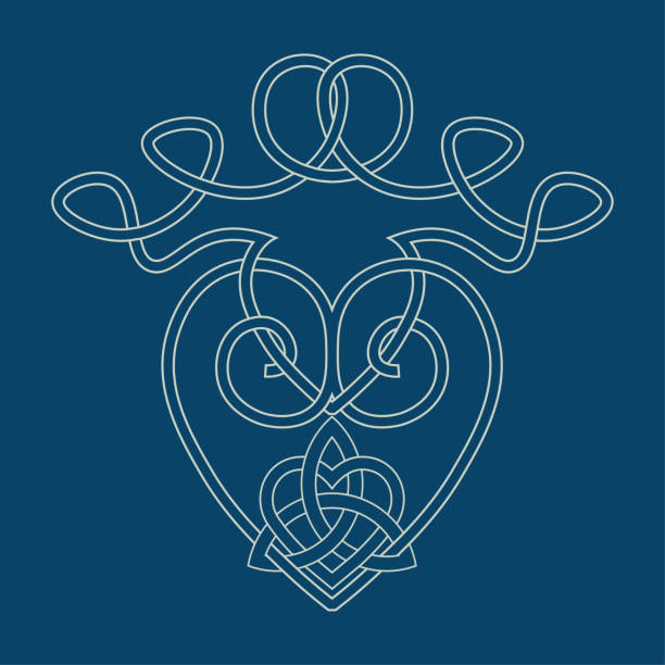 Vector illustration for Scottish community: the Luckenbooth brooch, romantic symbol of love, a token of betrothal, affection and friendship. Luckenbooth design made by celtic knot or gaelic knotwork. vector art illustration