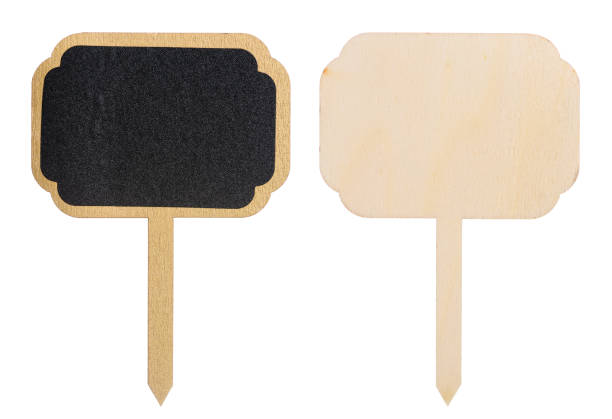 Wooden information label sign