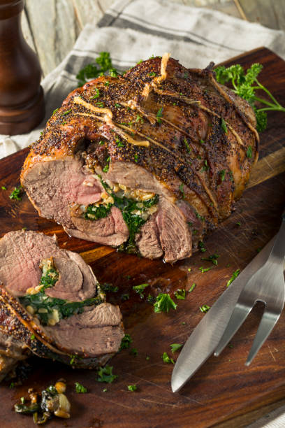 istock Roasted Stuffed Leg of Lamb 923875524