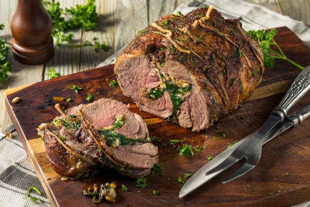 istock Roasted Stuffed Leg of Lamb 923878858