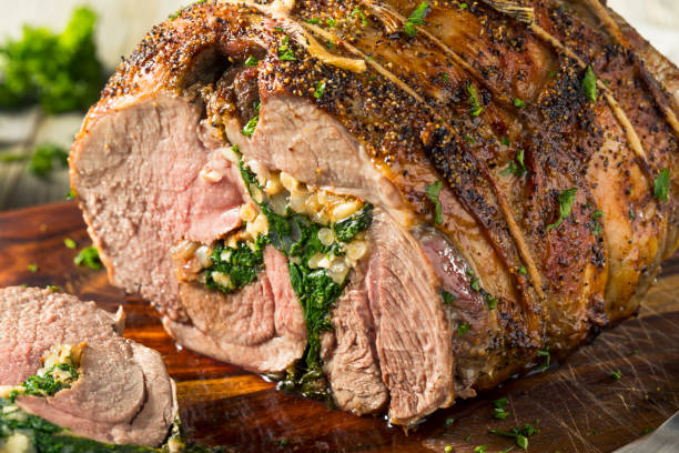 istock Roasted Stuffed Leg of Lamb 923879034