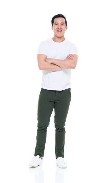 istock Casual clothes Korean man arms crossed 923880310