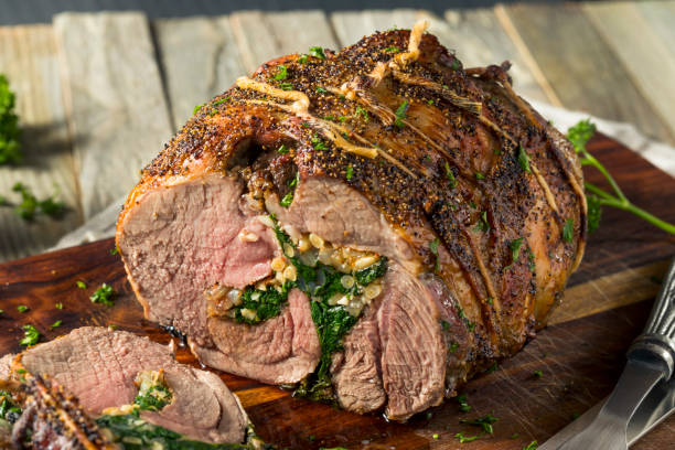 istock Roasted Stuffed Leg of Lamb 923887436