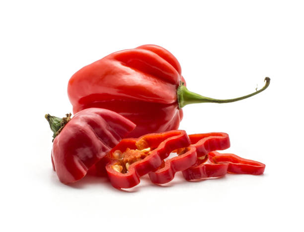 istock Fresh Habanero chilli isoated on white 923897422