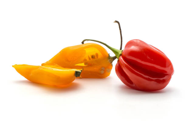 istock Fresh Habanero chilli isoated on white 923897570