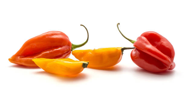 istock Fresh Habanero chilli isoated on white 923897622