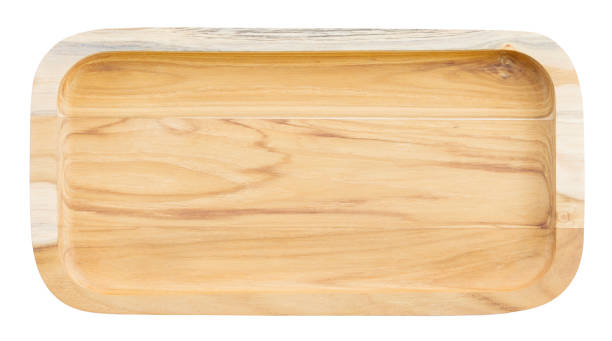 istock Wooden tray isolated on white background 923925570