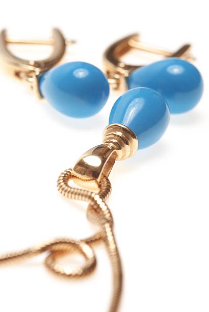 istock Gold earrings and pendent 92394273