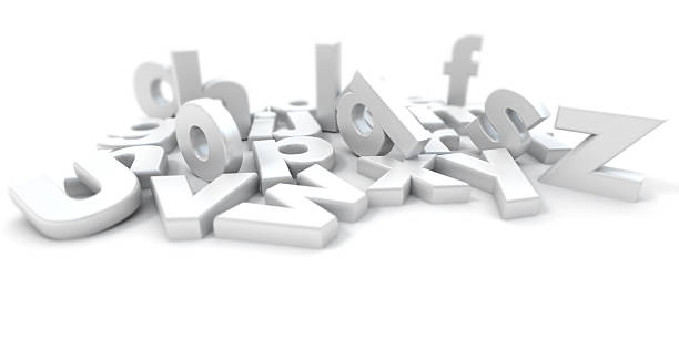 istock 3D white letters of the alphabet in different positions 92395092