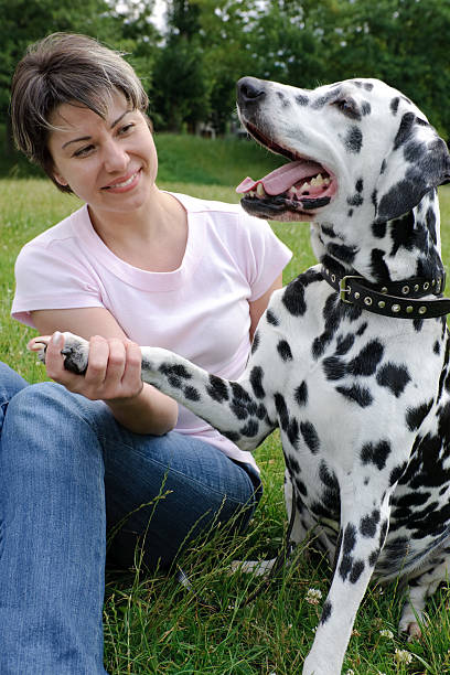 istock woman with a dog 92395600