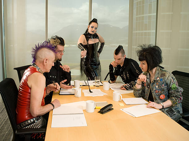 Punk Goth Alternative Business Team - The Assignment stock photo