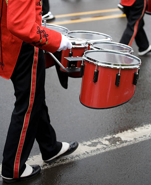 istock Drummer in a Marching Band on Foggy Day 92395837