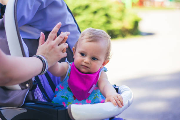 istock Little baby girl give me five. 923958982