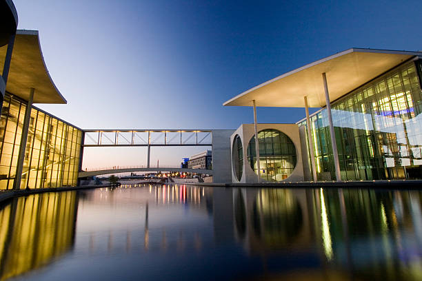 Berlin governmental buildings at river spree stock photo