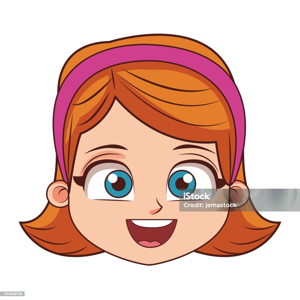 Beautiful Girl Face Cartoon Stock Illustration - Download Image Now - Baby  - Human Age, Cartoon, Cheerful - iStock