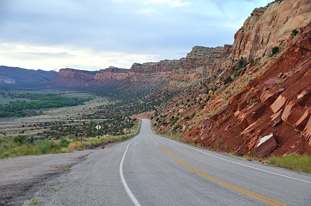 Trilha da antiguidade Road-Utah - foto de acervo