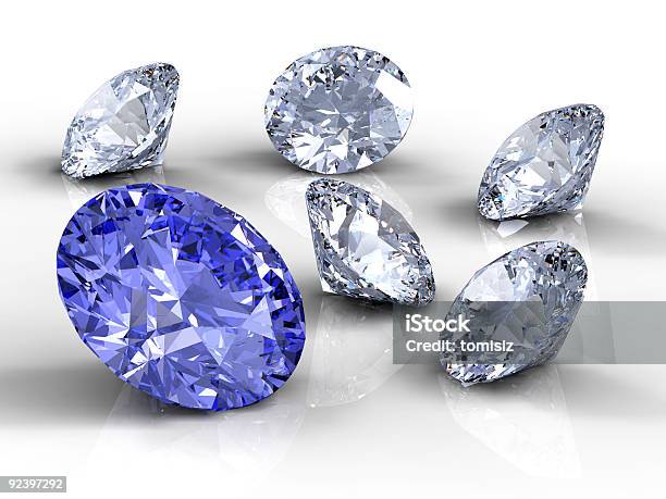 Photo libre de droit de Six Diamants banque d'images et plus d'images libres de droit de Bijou - Bijou, Bleu, Brillant