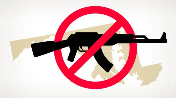 Vector illustration of Maryland No Gun Violence Vector Poster