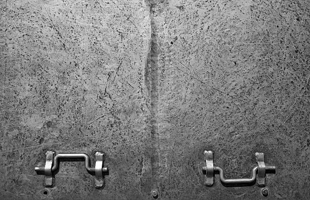 Metal hatch door stock photo