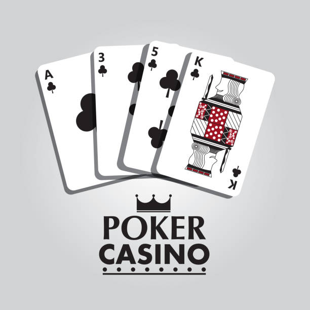 poker casino card clover club bet risk concept poker casino card clover club bet risk concept vector illustration King Size stock illustrations