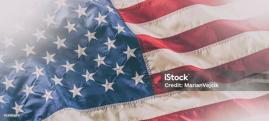 USA flag. American flag. American flag blowing in the wind USA flag. American flag. American flag blowing in the wind. American Flag Stock Photo