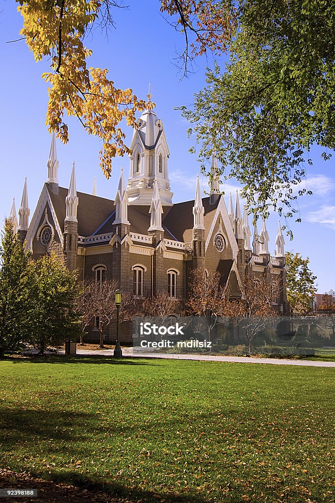 Mormon Temple Square in autunno-Salt Lake City, Utah - Foto stock royalty-free di Ambientazione esterna