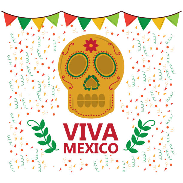 istock viva mexico skull pennant confetti laurel decoration 923981902