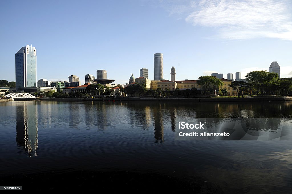 Fiume Singapore Immagine specchio - Foto stock royalty-free di Acqua