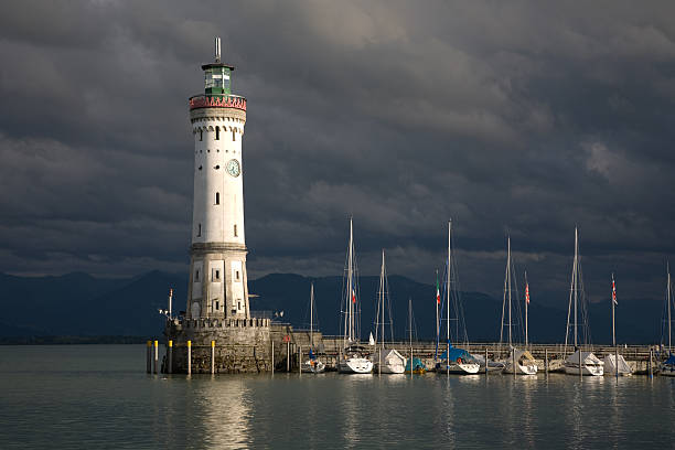 Old lighthouse of Lindau, Germany stock photo