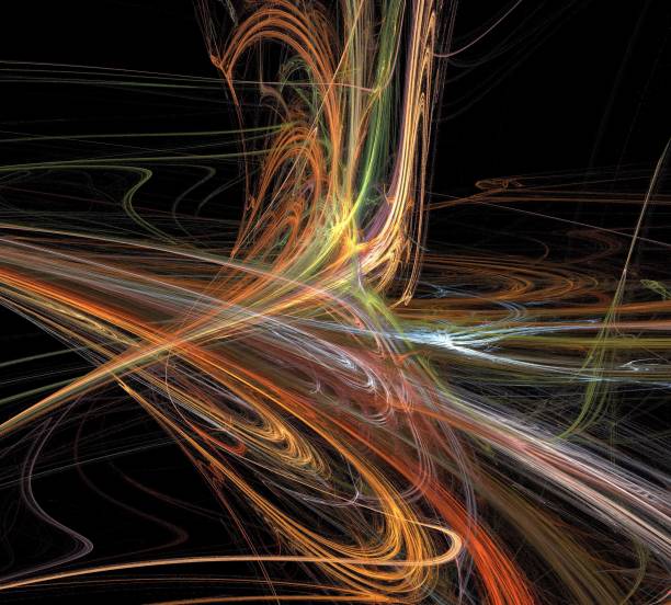 istock image of one Digital Fractal on Black Color 923987988