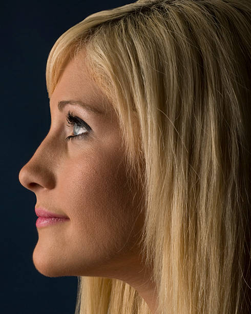 istock Blonde Female Headshot Sideview 92398889