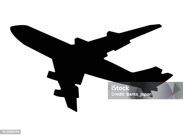 Flying Airplane Silhouette Illustration Stock Illustration - Download Image Now - Airplane, Icon Symbol, Vector