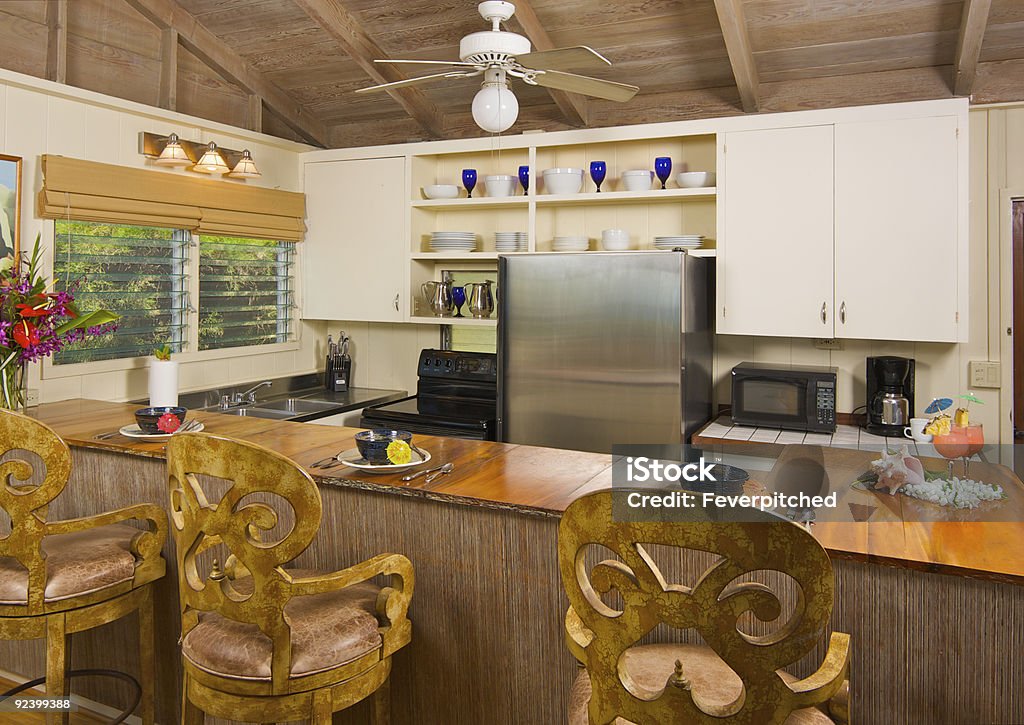 Cozinha Interior Tropical - Foto de stock de Cozinha royalty-free