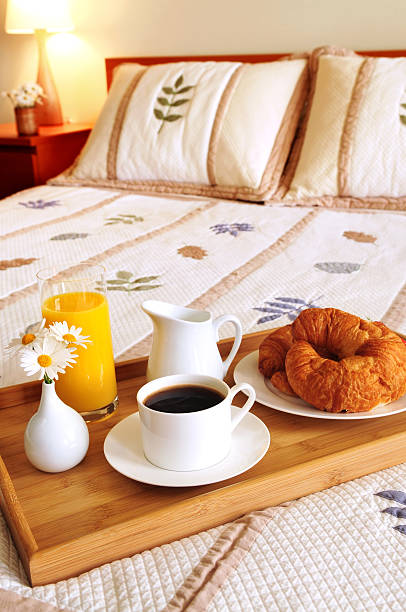 istock Breakfast in bed at a hotel room 92399453