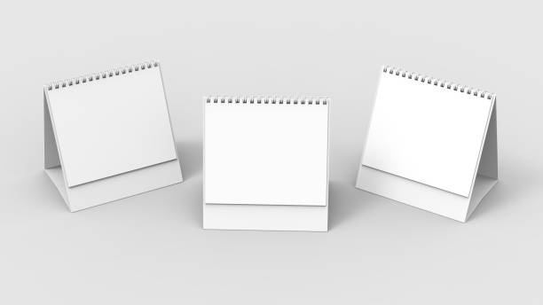 istock Desktop spiral binding calendar isolated on soft gray background. 3D illustrating. 924001976