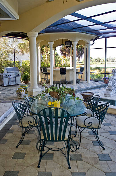 istock Stylish Outdoor Florida Dining on Lanai 92400254
